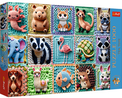 Trefl Puzzle 1000 elementów Tea Time: szydełkowe zwierzątka