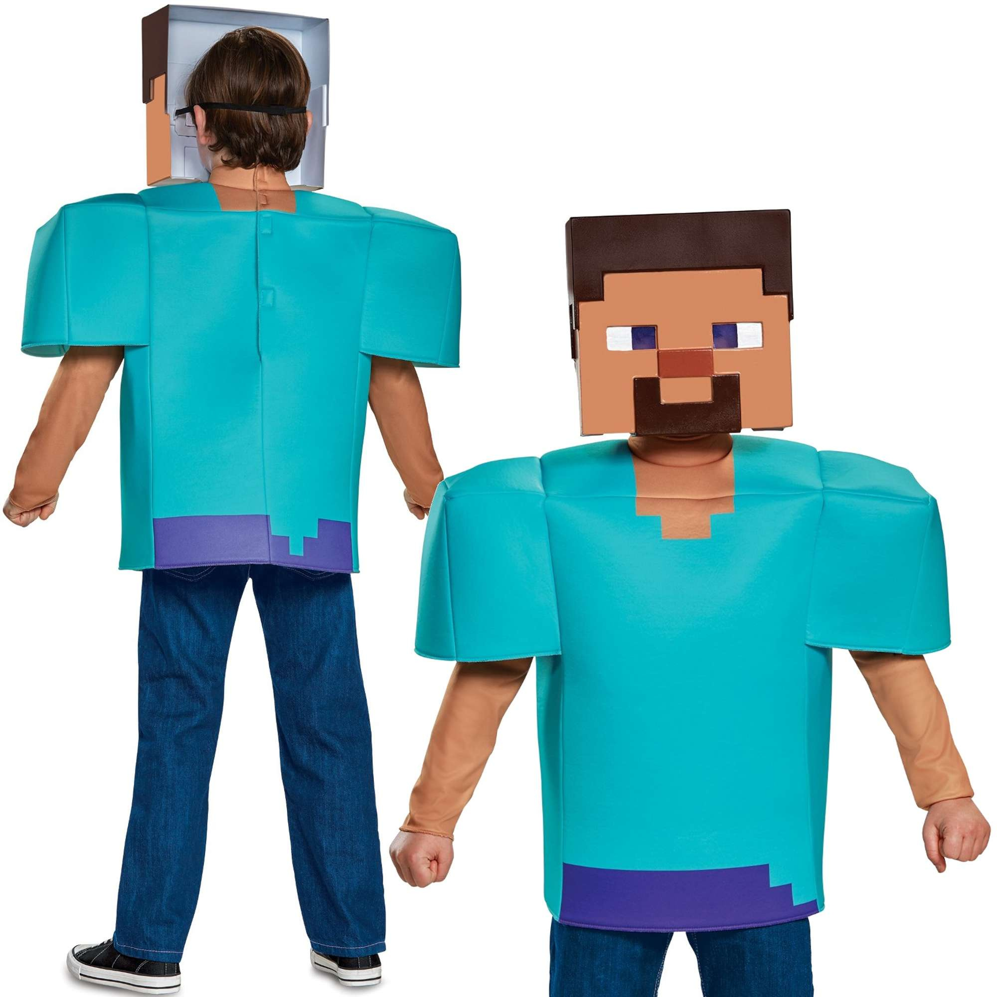 Minecraft strj karnawaowy dla chopca Steve kostium przebranie 134-146 cm (10-12 lat)