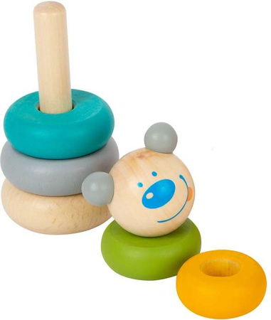 Small Foot Maskotka pluszowy lis + drewniana układanka wieża Miś