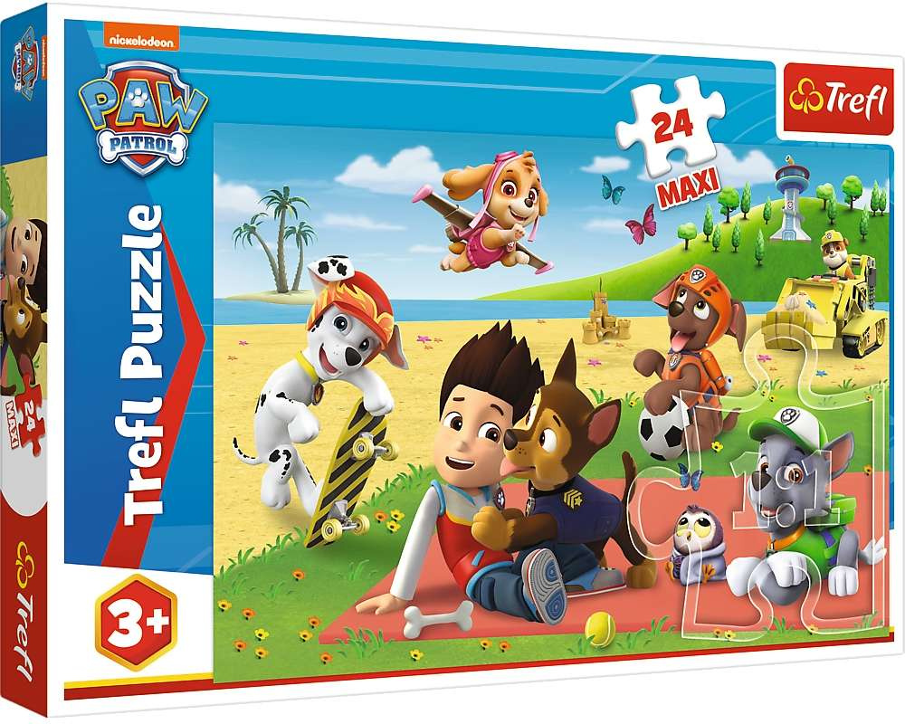 Puzzle Maxi 24 elementw Psi Patrol Zabawa na kocu