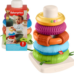 Kolorowa piramidka sensoryczna z kółek 6 elementów