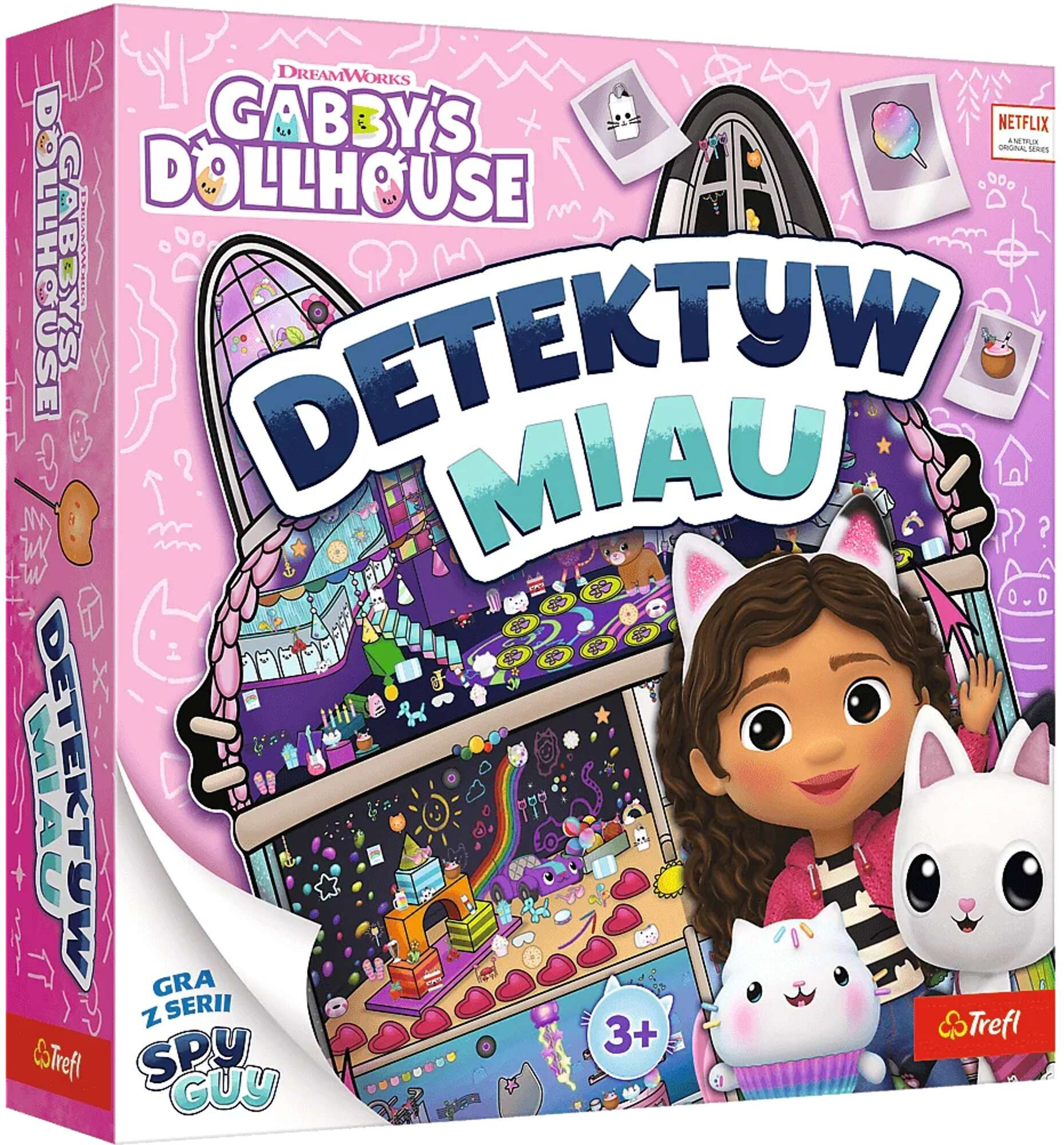 Trefl Gra Detektyw Miau Koci Domek Gabby Gabby's Dollhouse Rodzinna Planszowa Towarzyska