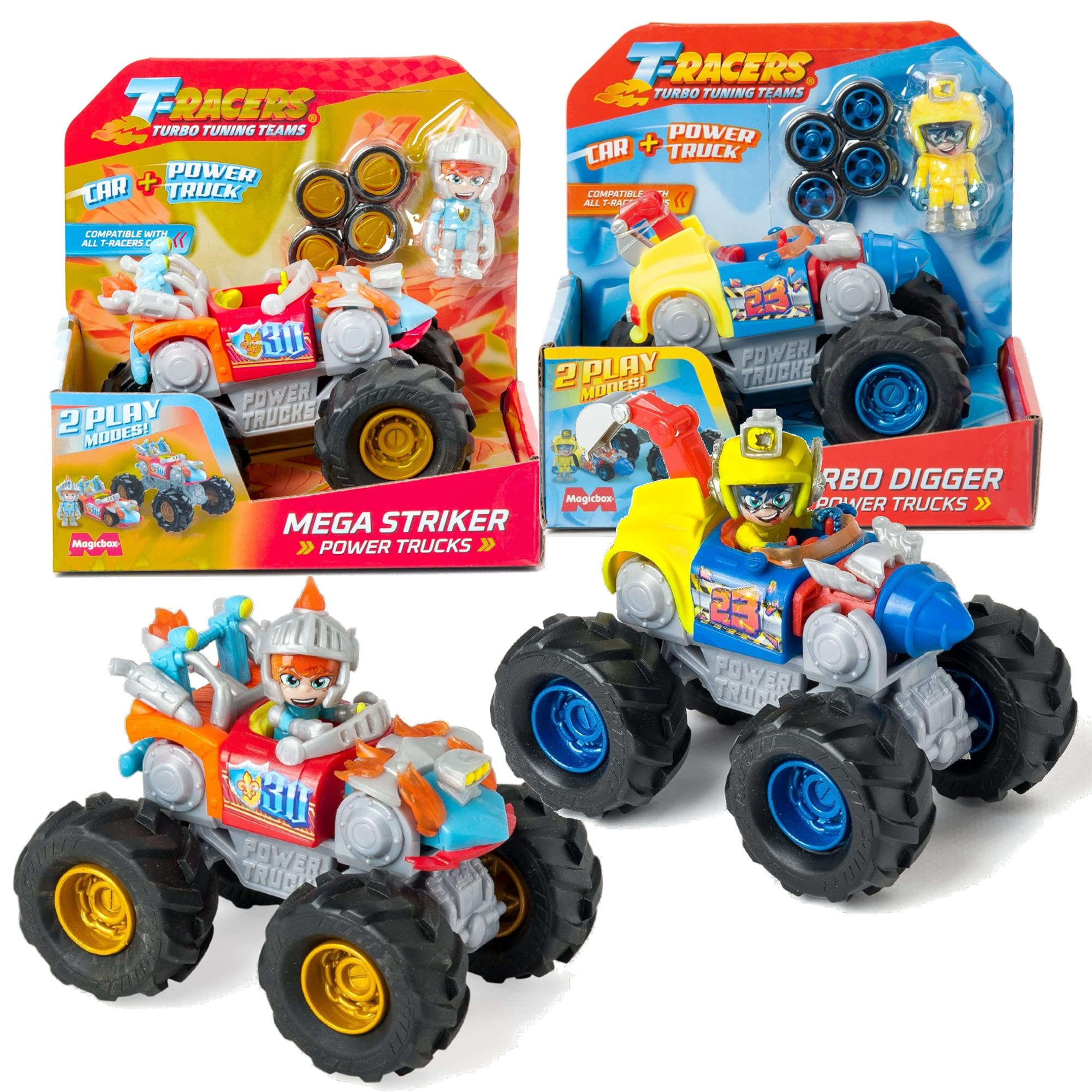 Zestaw T-Racers Power Trucks Mega Striker oraz Turbo Digger Pojazdy 2w1