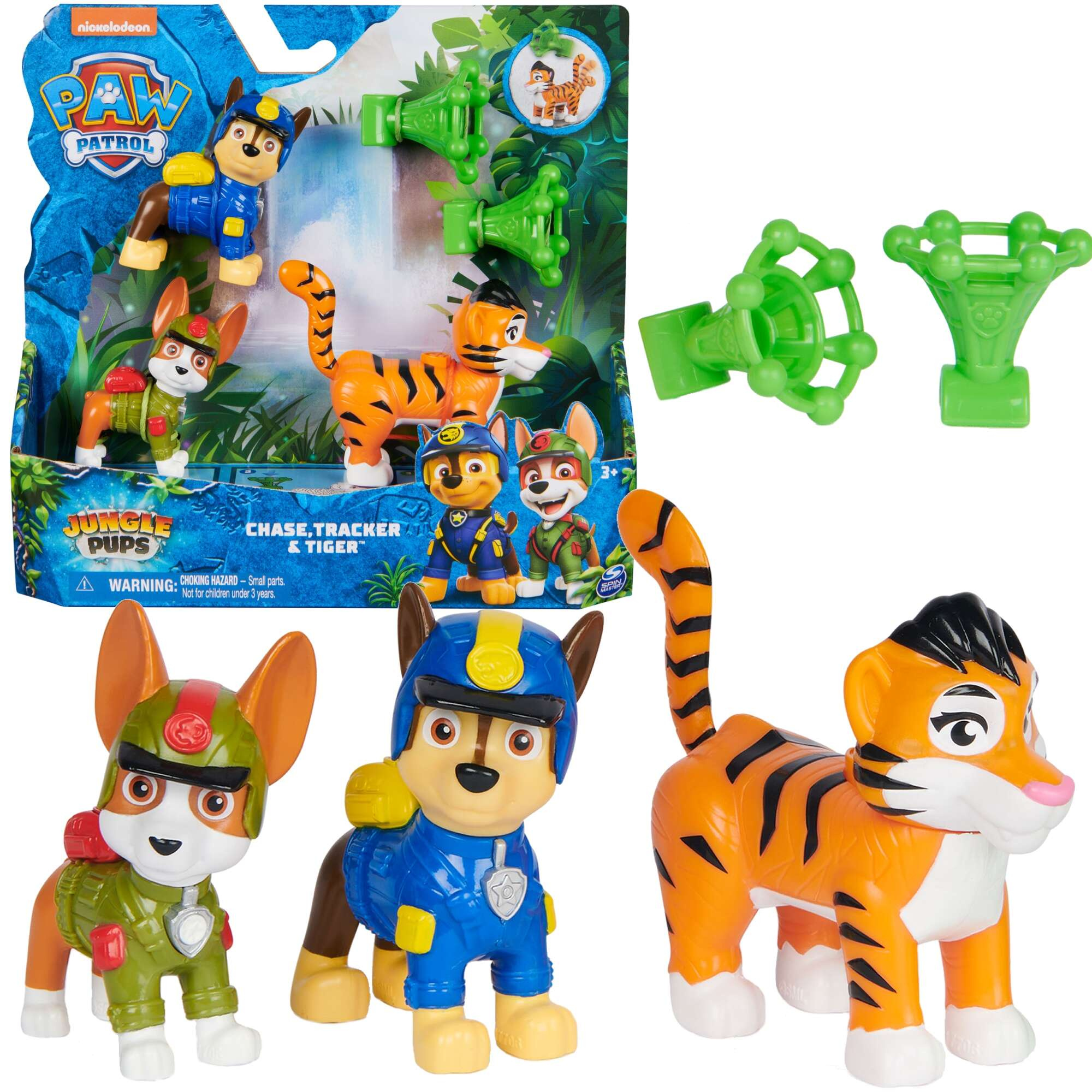 Zestaw Psi Patrol Jungle Pups figurki Chase Tracker + akcesoria