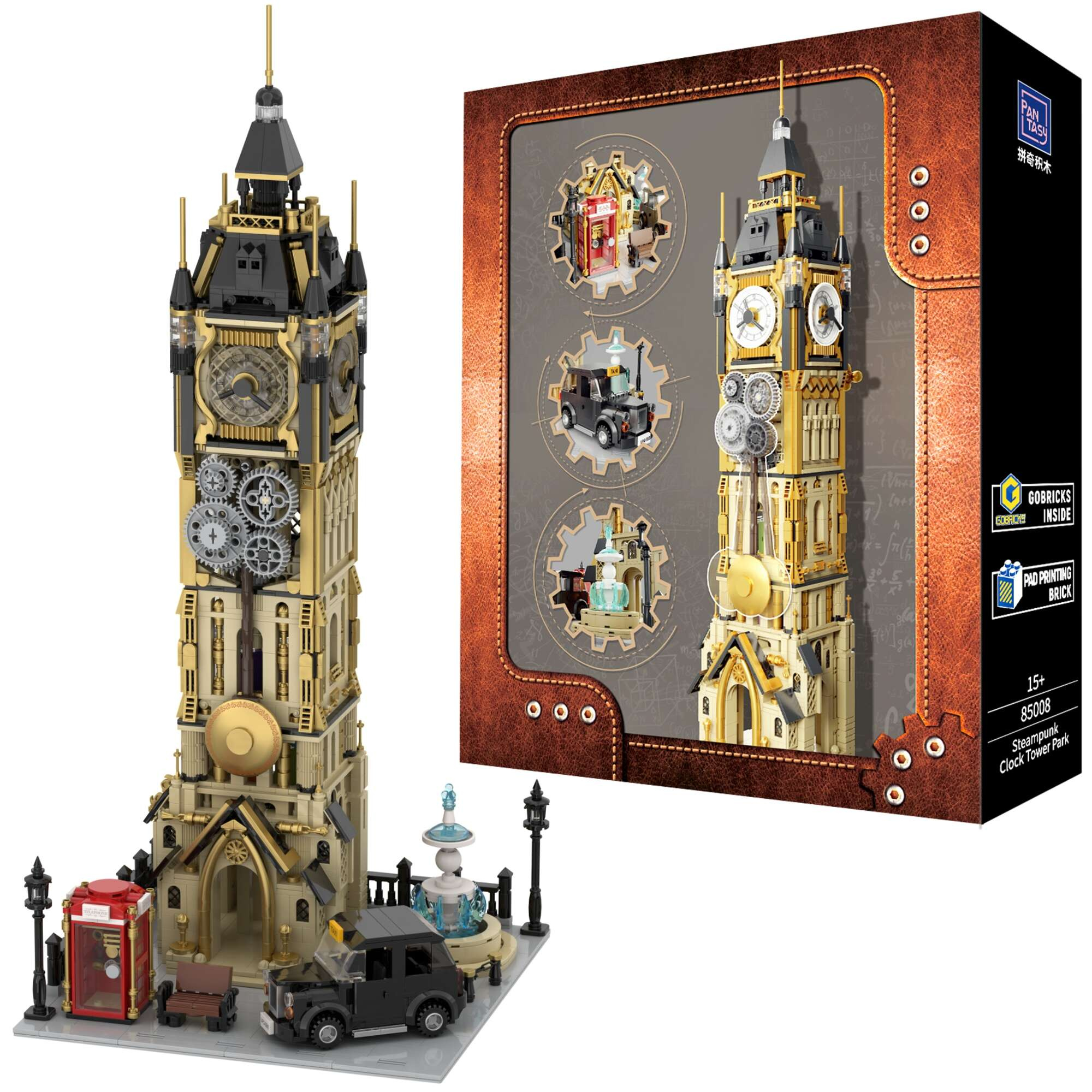 Klocki konstrukcyjne Pantasy Steampunk Wiea Zegarowa Big Ben 2424 elementy