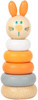 Zestaw 5 sztuk - Drewniana Wieża Królik Piramida z kółek Układanka Montessori Small Foot