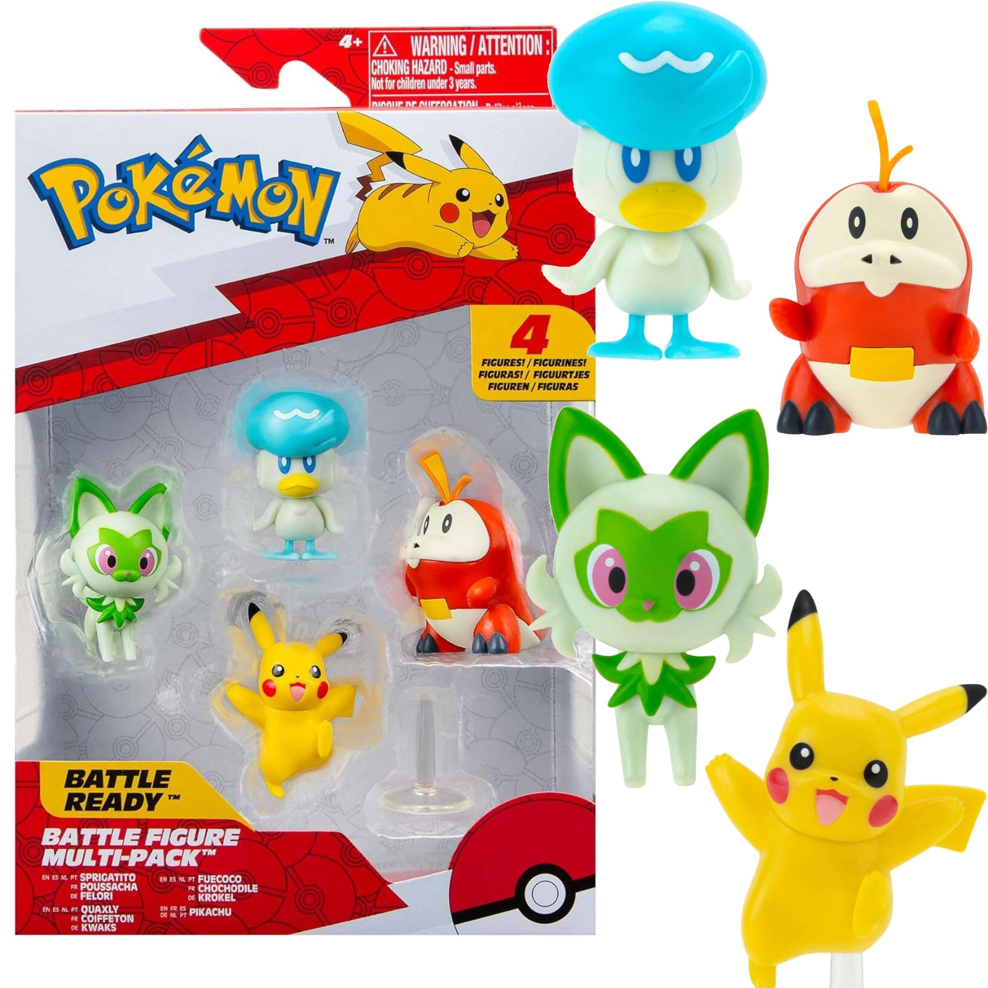 Pokemon Battle 4 figurki Pikachu Krokiel Felor Kwaks 5 cm