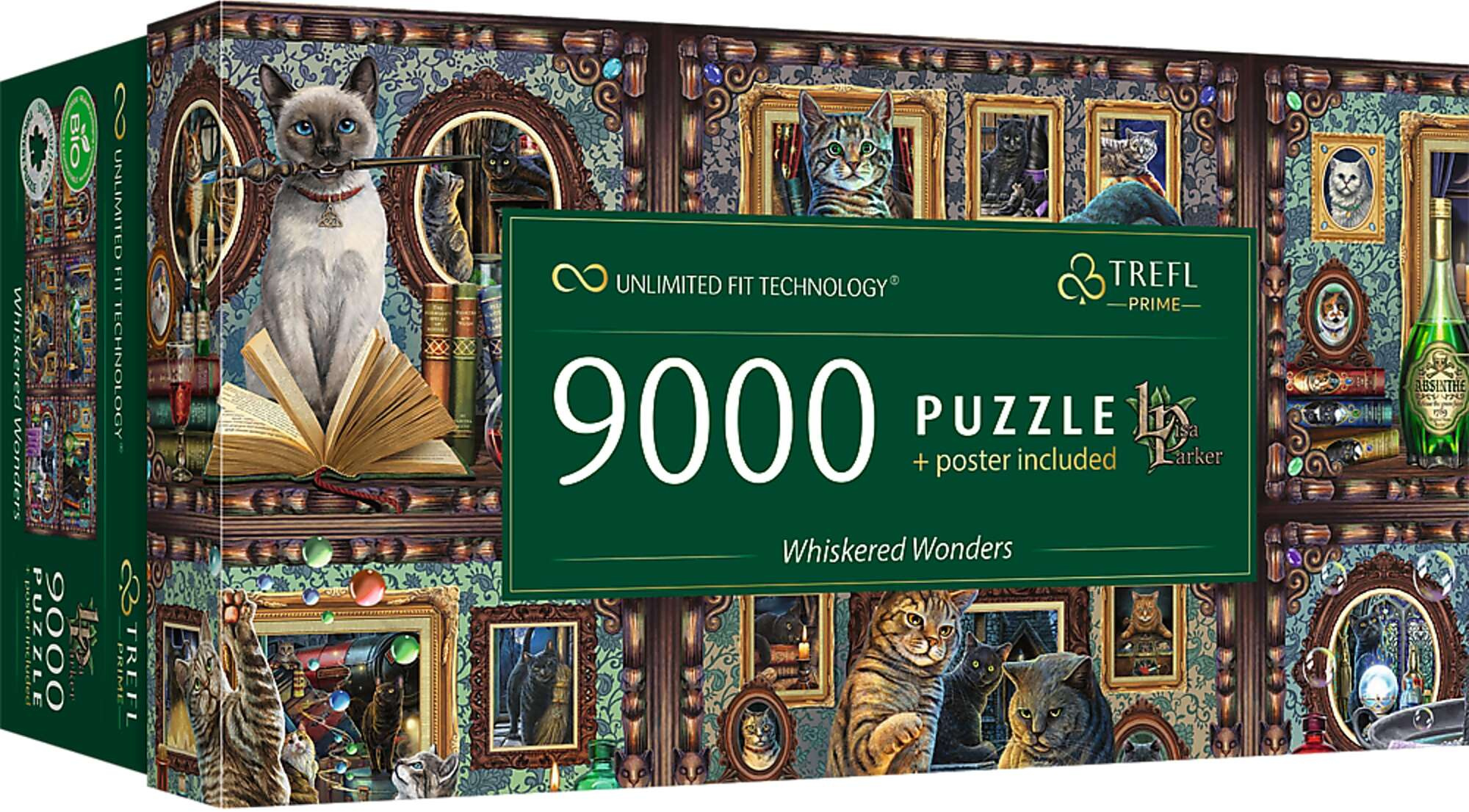 Puzzle Prime 9000 UFT Whiskered Wonderers Koty Lisa Parker + plakat Trefl