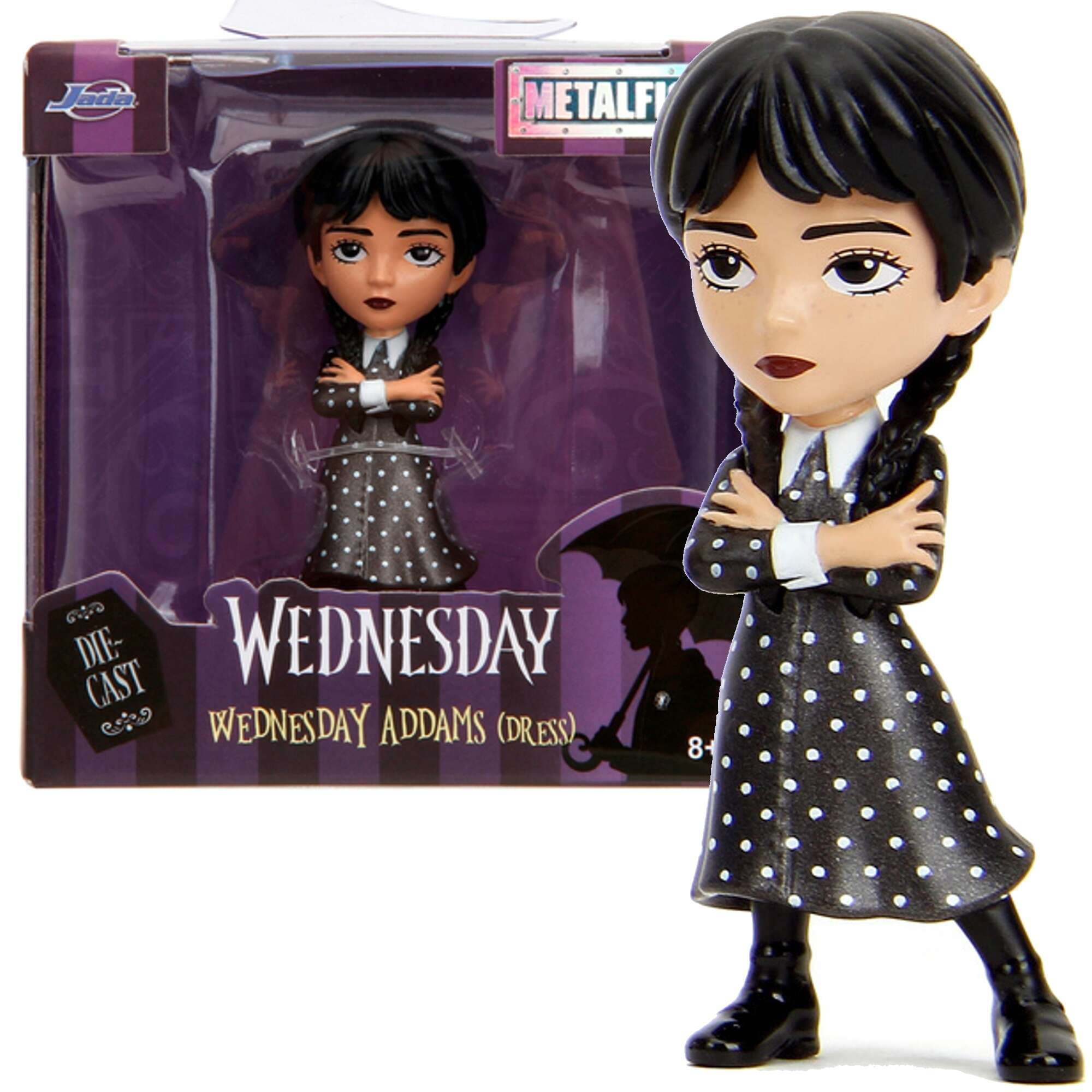 Wednesday metalowa figurka kolekcjonerska Wednesday Addams w sukience 6 cm metalfigs