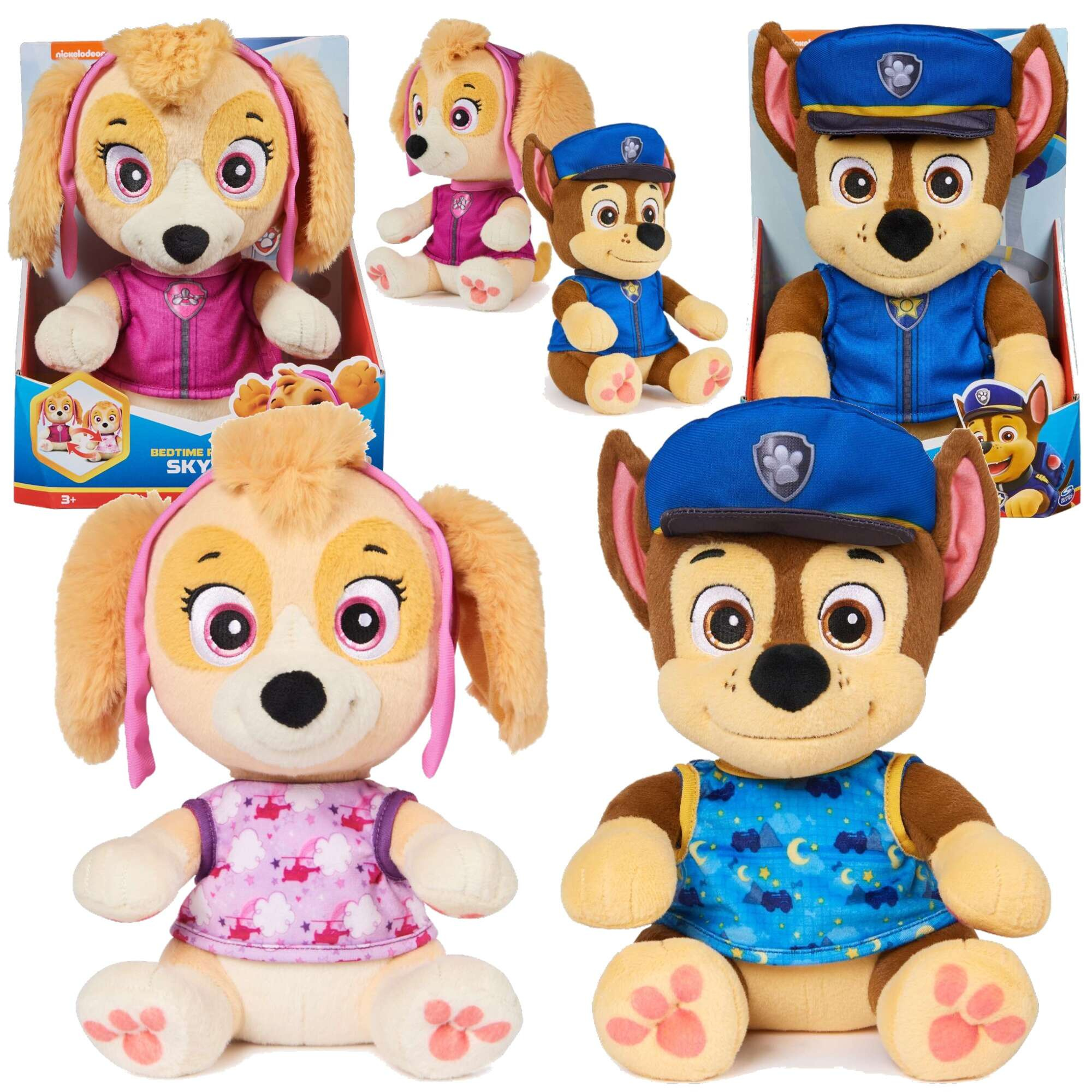 Psi Patrol Bedtime Plush Maskotki Skye i Chase pluszaki mikki przytulanki 25 cm