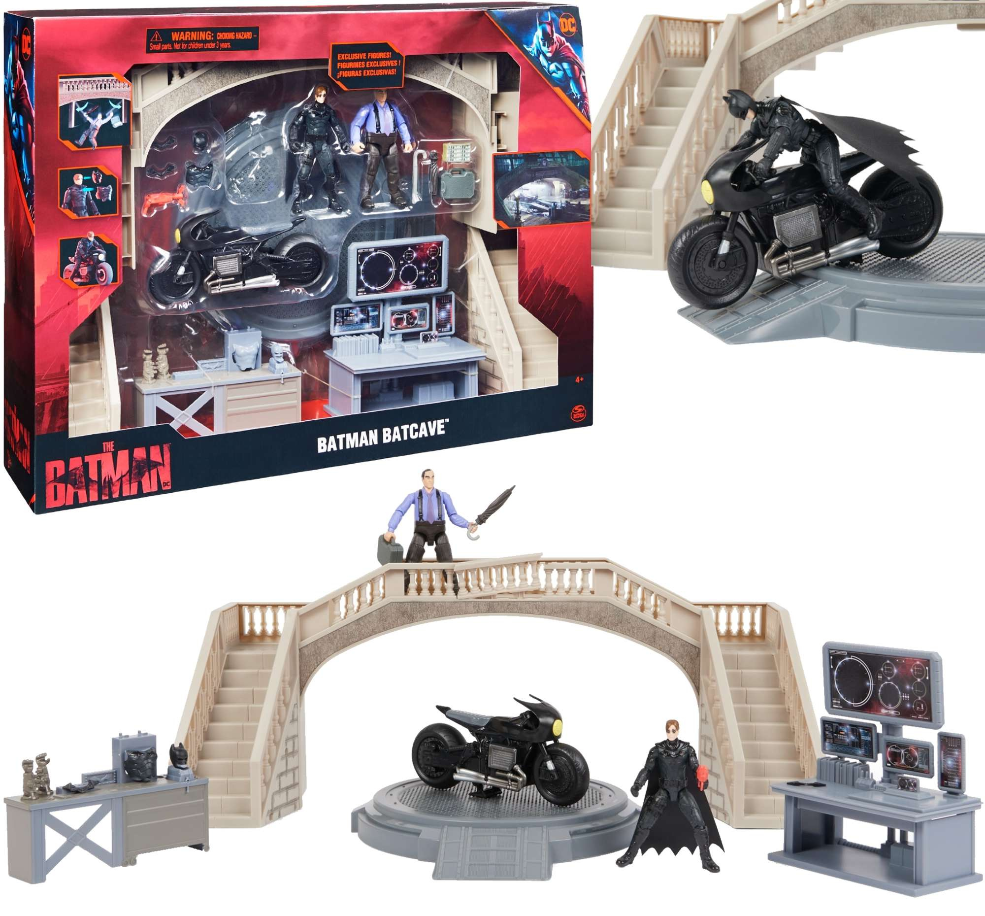 Zestaw The Batman DC Comics Jaskinia Batmana Batcave Pingwin Penguin figurki i pojazd + akcesoria