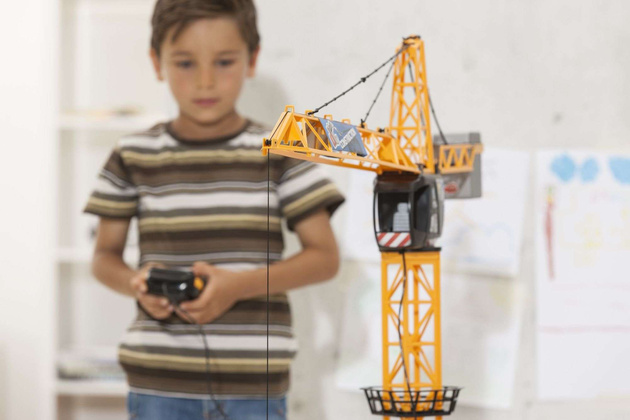 Żuraw Dźwig budowlany dla dzieci 100 cm sterowany pilotem z dźwiękiem