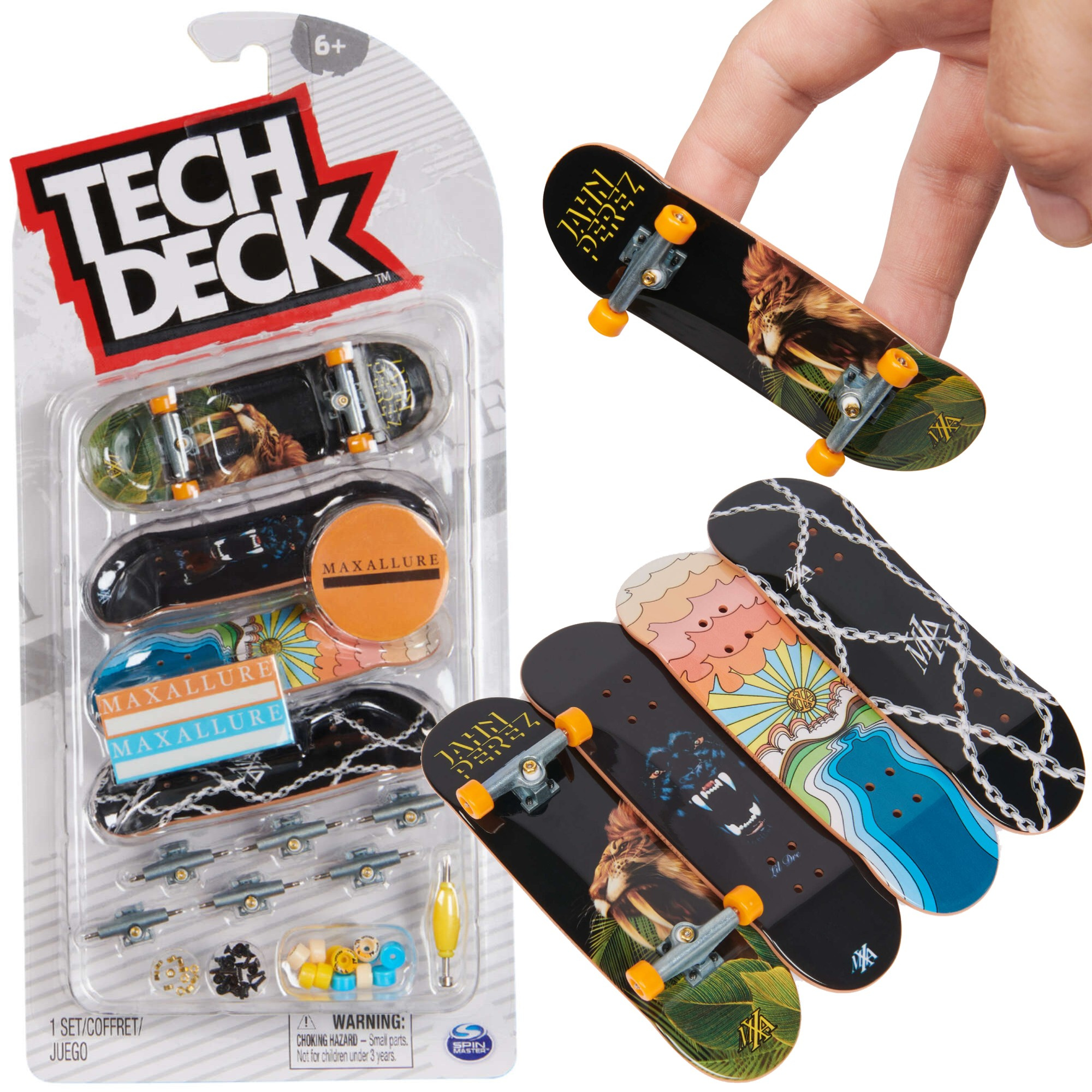 Fingerboard Zestaw Deskorolki 4pak Do Zoenia Maxallure Jahn Perez + akcesoria Tech Deck