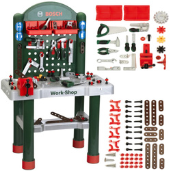Duży Warsztat Zestaw z Narzędziami dla Dzieci Bosch 82 elementy Srebrny