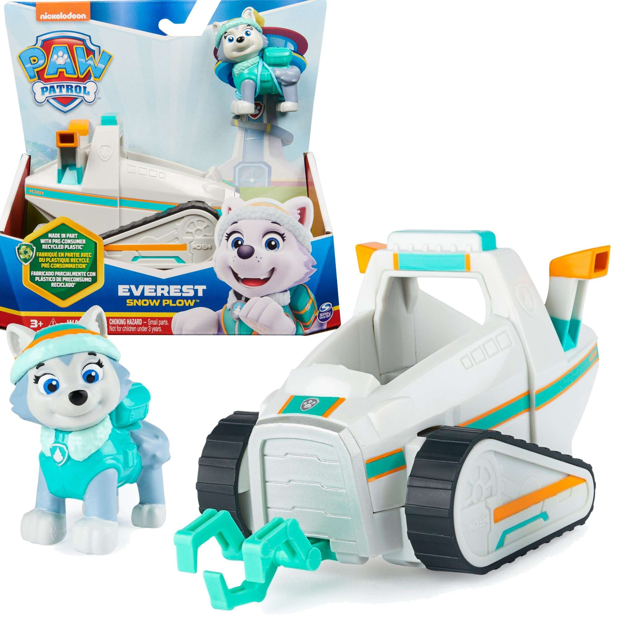 Psi Patrol Everest figurka i pojazd skuter nieny z pugiem Snow Plow eco