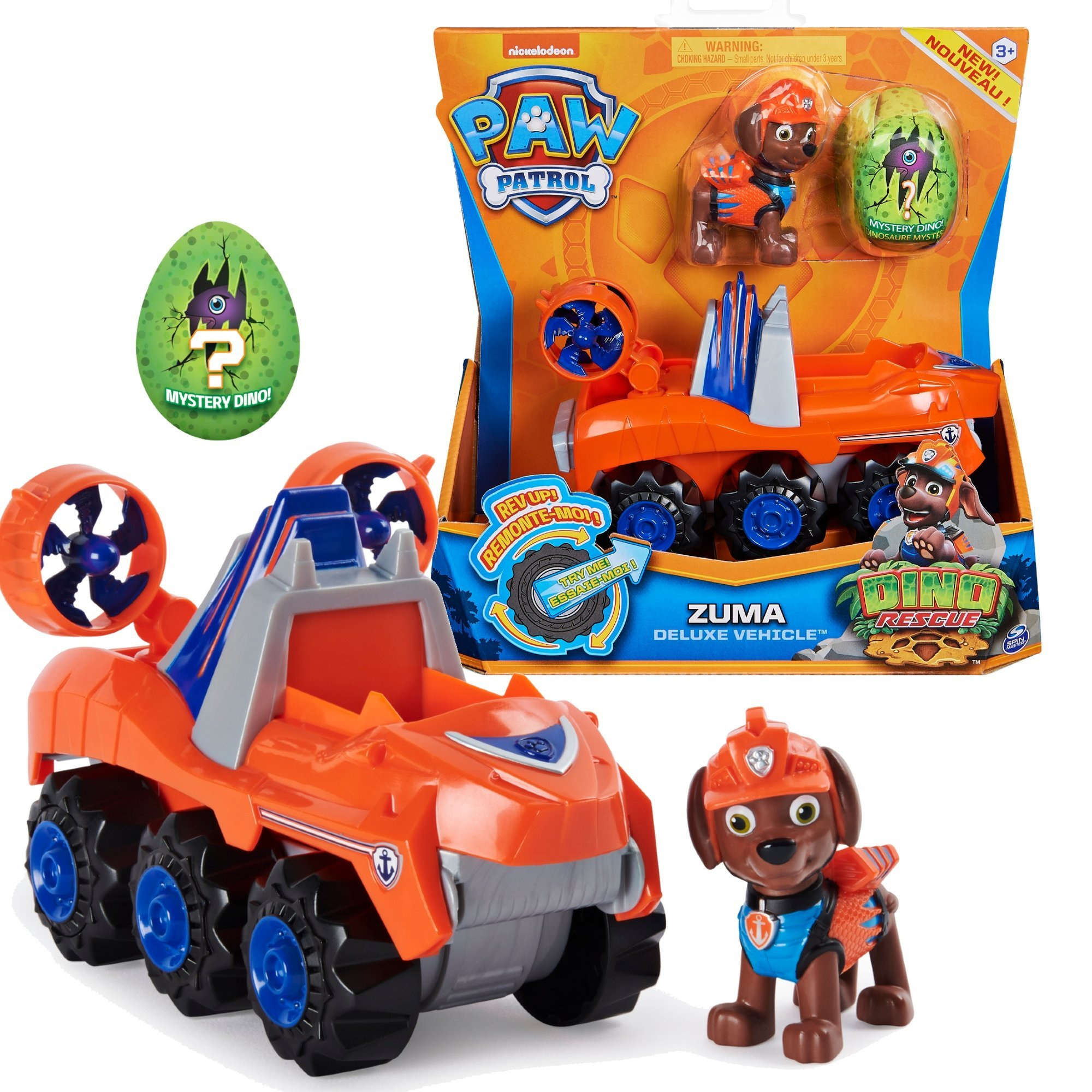 Paw Patrol 3w1 Zuma Dino Rescue Pojazd Auto Samochd + dinozaur niespodzianka