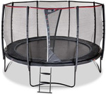 Trampolina ogrodowa z siatką zabezpieczającą i drabiną PeakPro 427 cm czarna