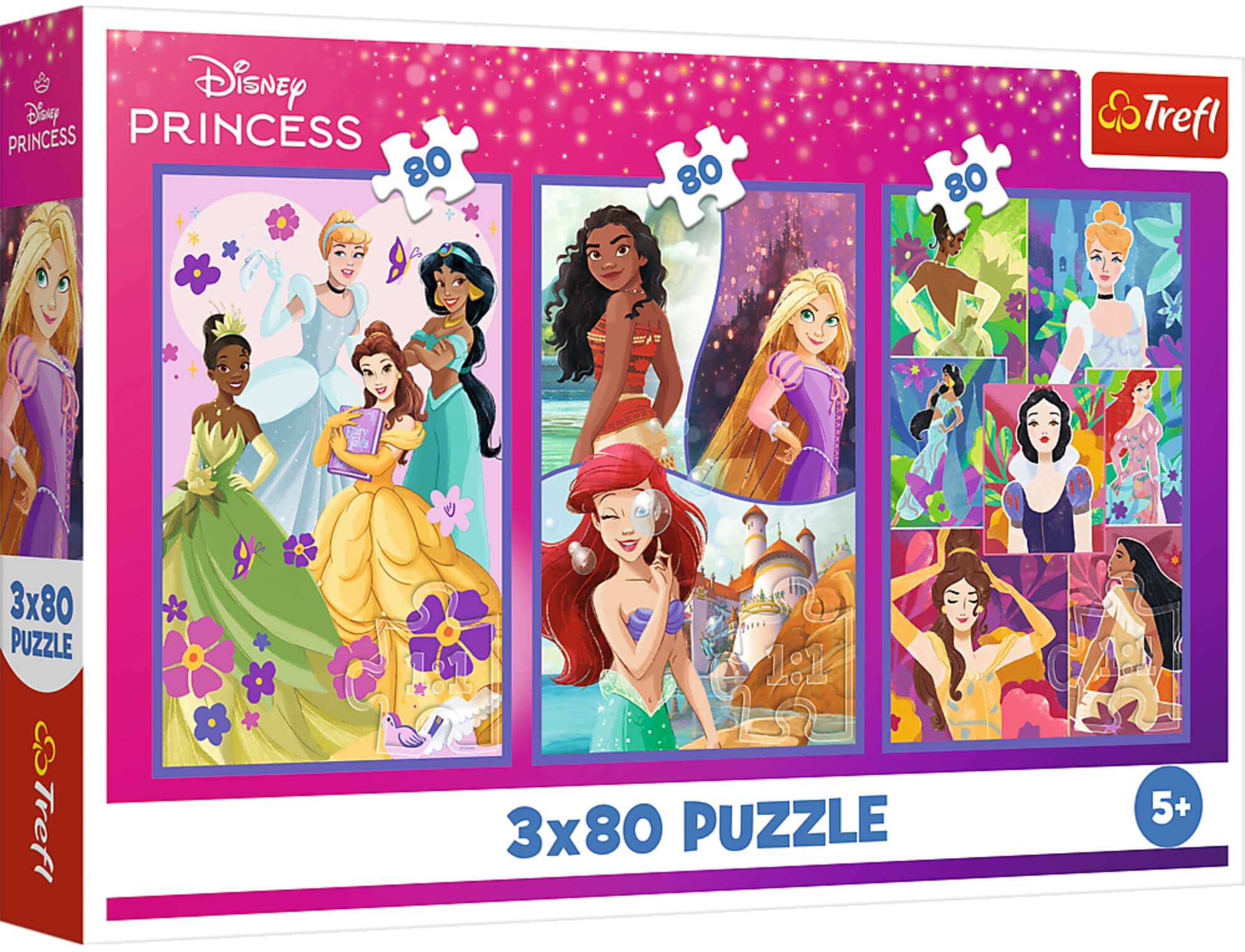 Puzzle Trefl 3 x 80 Ksiniczki Przyjaciki Disney Princess