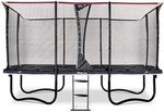 Trampolina ogrodowa z siatką zabezpieczającą i drabiną PeakPro 244 x 427 cm czarna