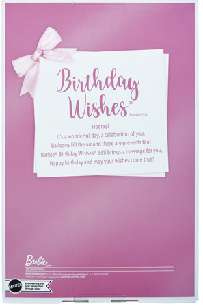 Barbie Lalka Kolekcjonerska w różowej sukience Urodzinowe życzenia 30 cm