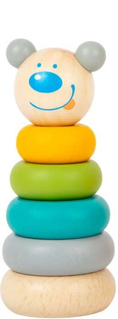 Small Foot Maskotka pluszowy lis + drewniana układanka wieża Miś