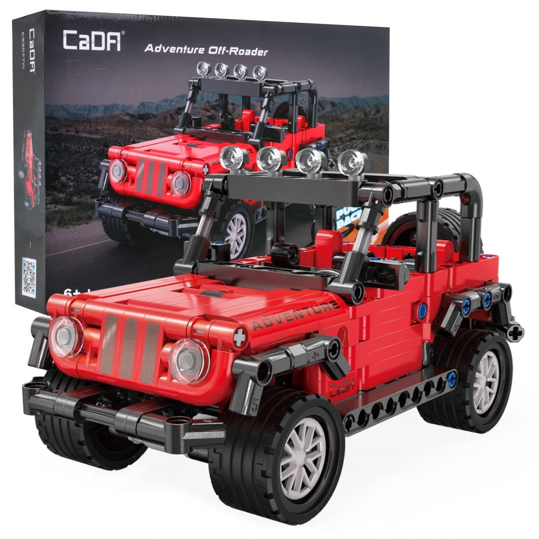 Klocki Konstrukcyjne CaDA Pojazd terenowy czerwony samochd due auto Adventure Off-Roader napd Pull-back 317 elementw