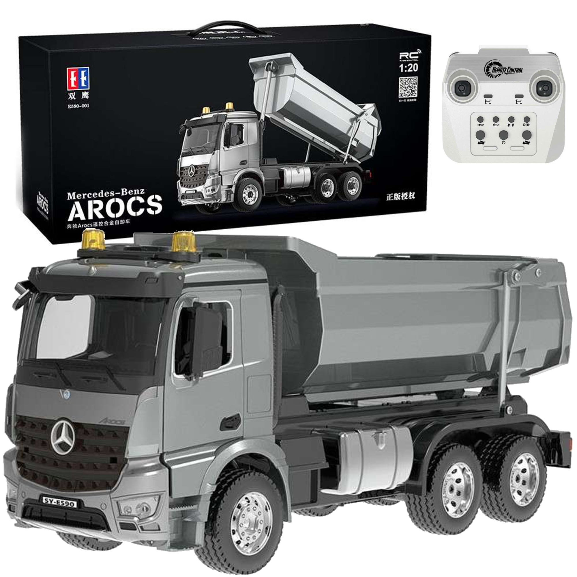 Cada Zdalnie sterowany pojazd ciarwka wywrotka Mercedes Benz Arocs RC 1:20