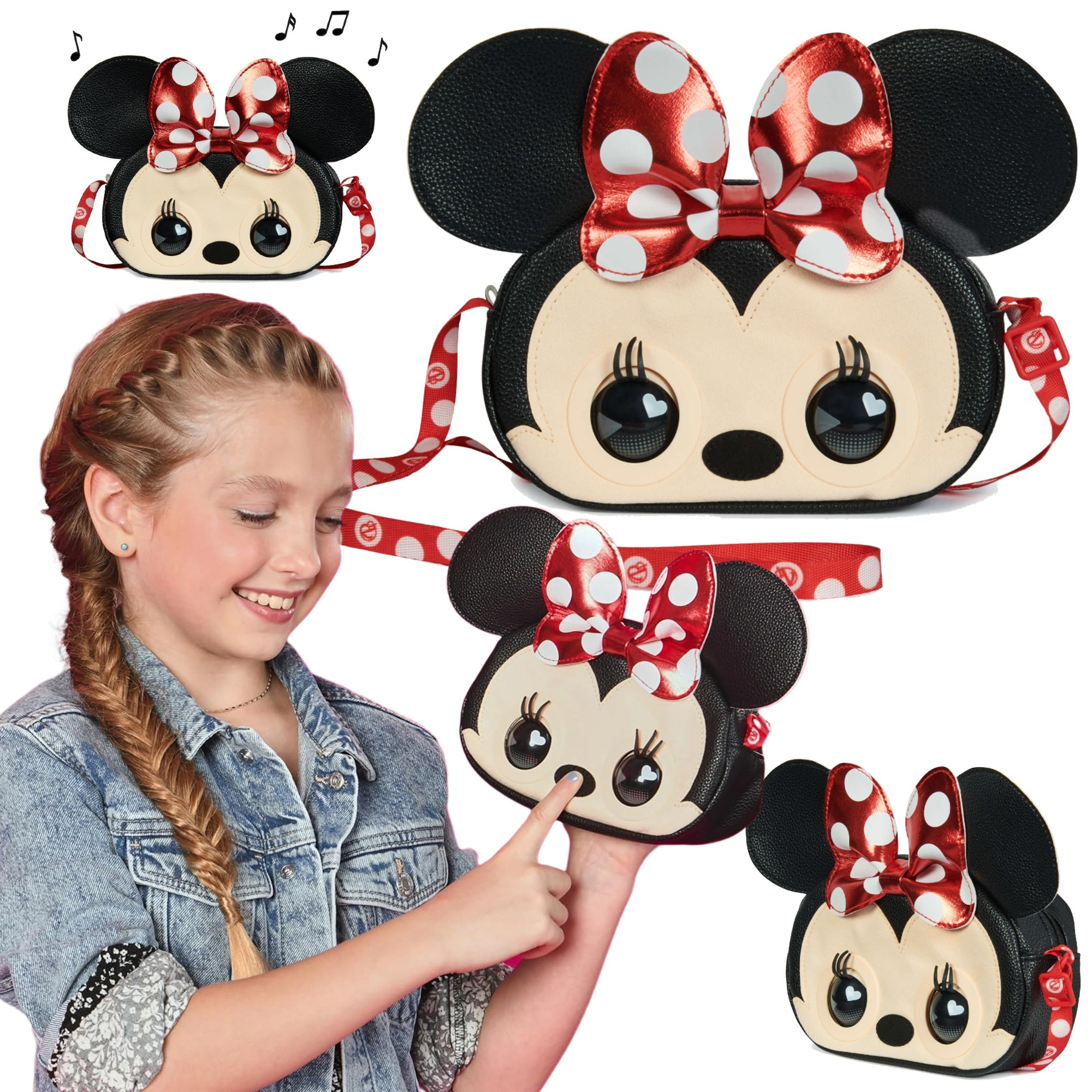 Purse Pets Disney Myszka Minnie Interaktywna Czarna Torebka z ruchomymi oczami Spin Master + Dwik