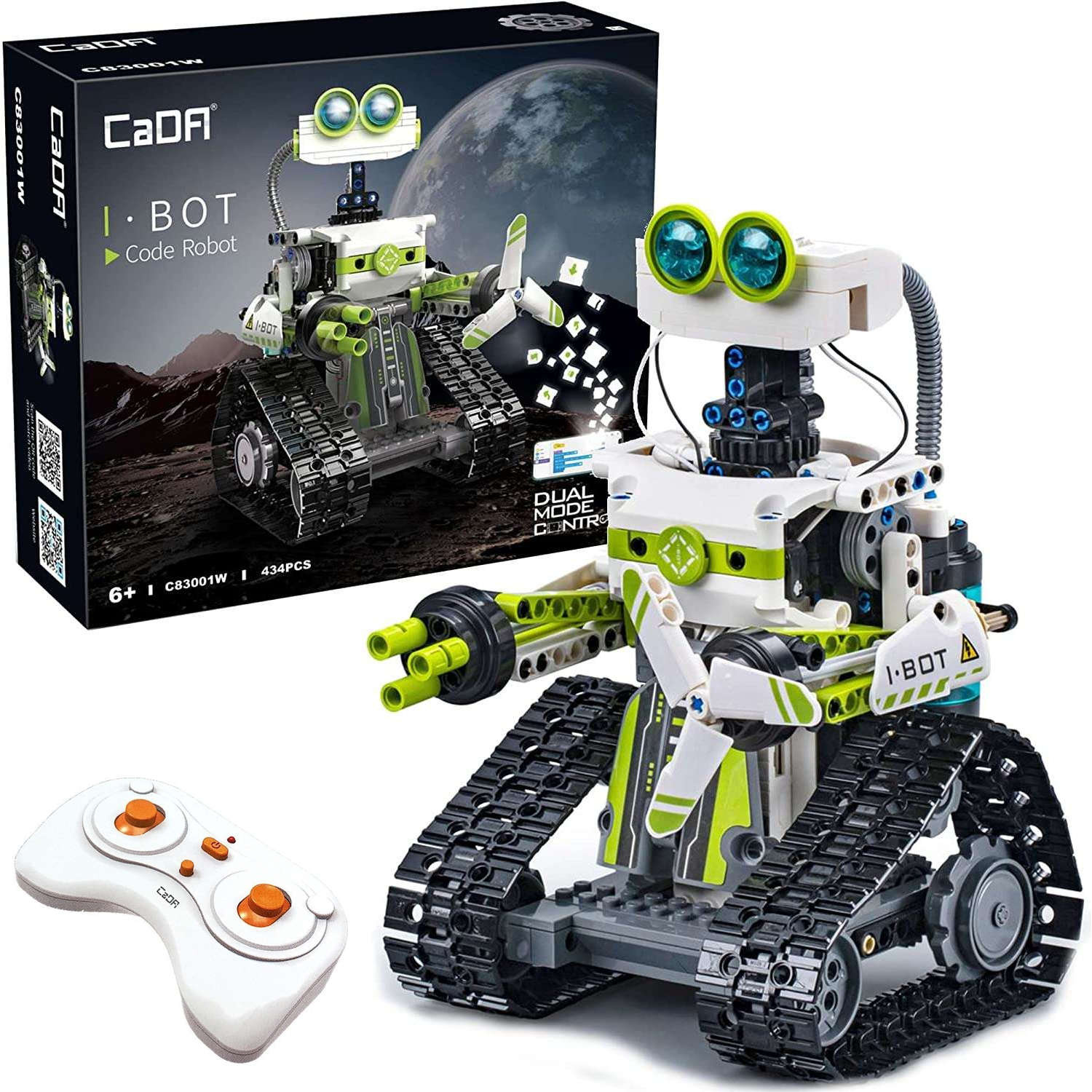 Klocki konstrukcyjne CaDA Zestaw zdalnie sterowany I.BOT Code Robot Dual Mode RC Programowanie Robotyka wiato LED 434 elementy