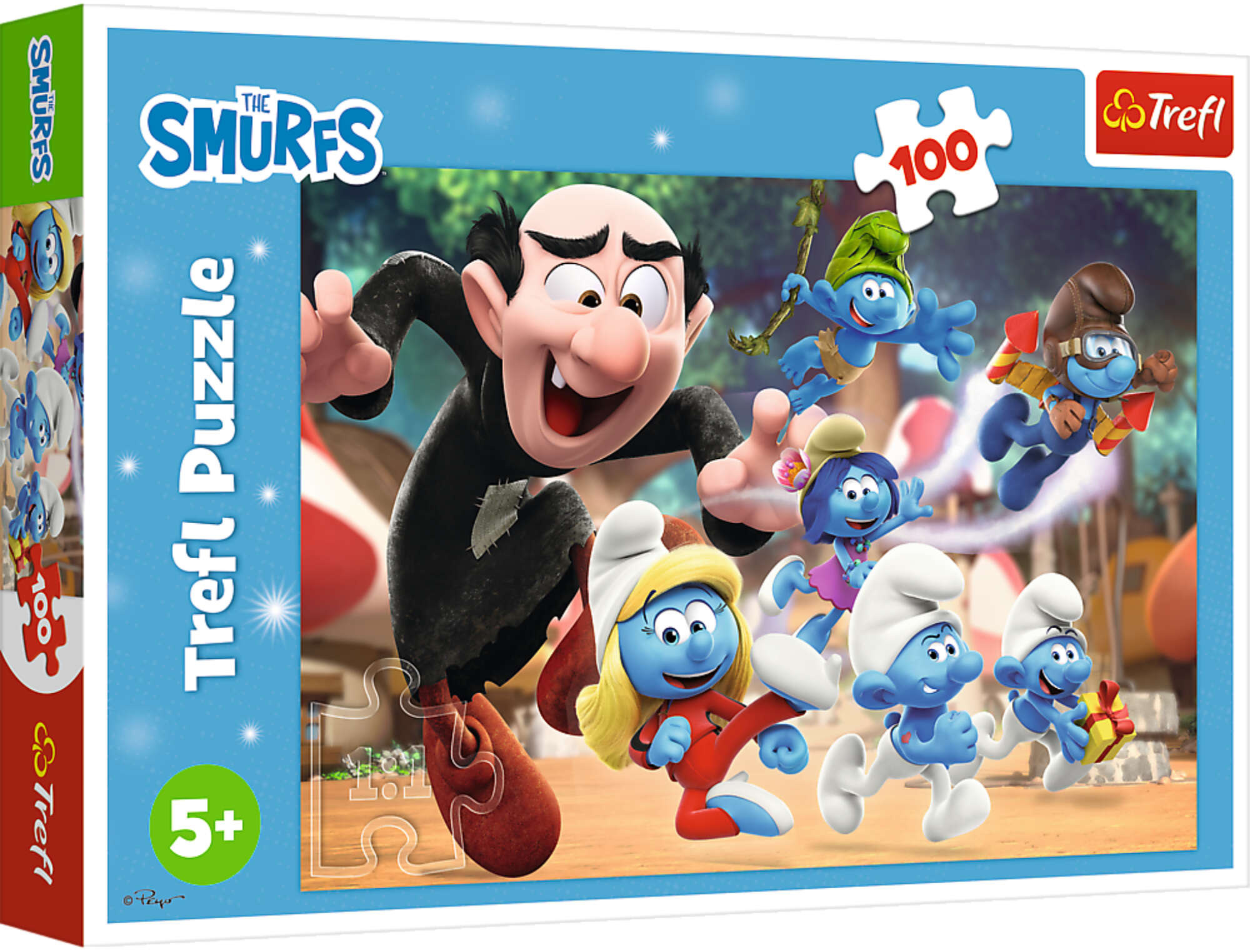 Puzzle 100 Smerfy Nauki Papy Smerfa Trefl The Smurfs Trefl 5+