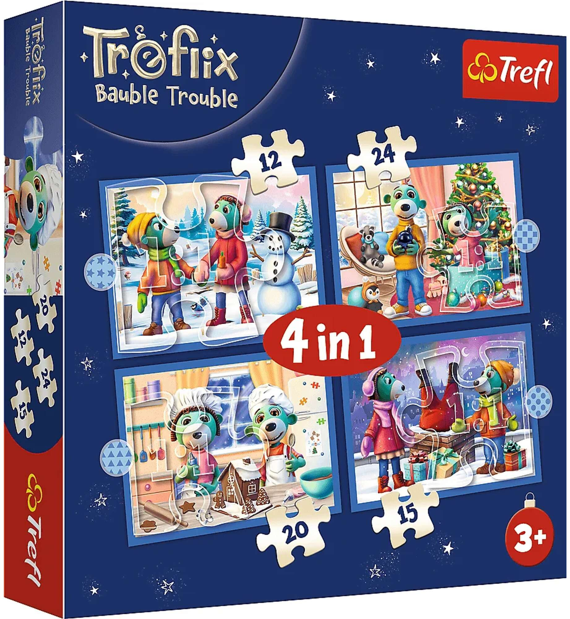 Trefl Puzzle 4w1 U Treflikw pada nieg Ukadanki dla Najmodszych 3+