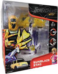 Screechers Wild! Zestaw Tansformujący Pojazd Sunblaze Stag Jeleń samochód moneta