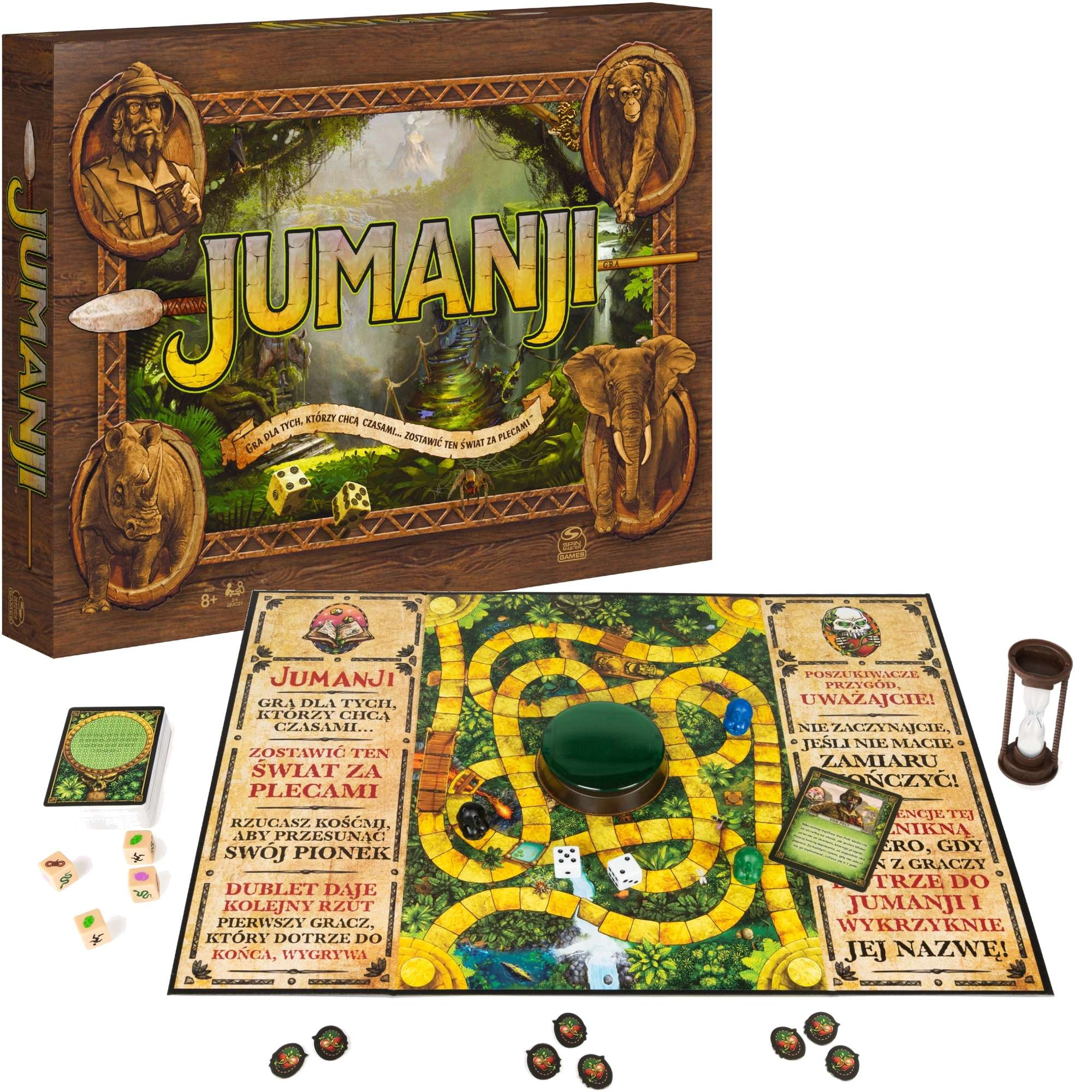 Jumanji Gra planszowa filmowa przygodowa towarzyska rodzinna Spin Master