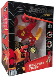 Screechers Wild! Zestaw Tansformujący Pojazd Hellfire Tiger Tygrys samochód moneta