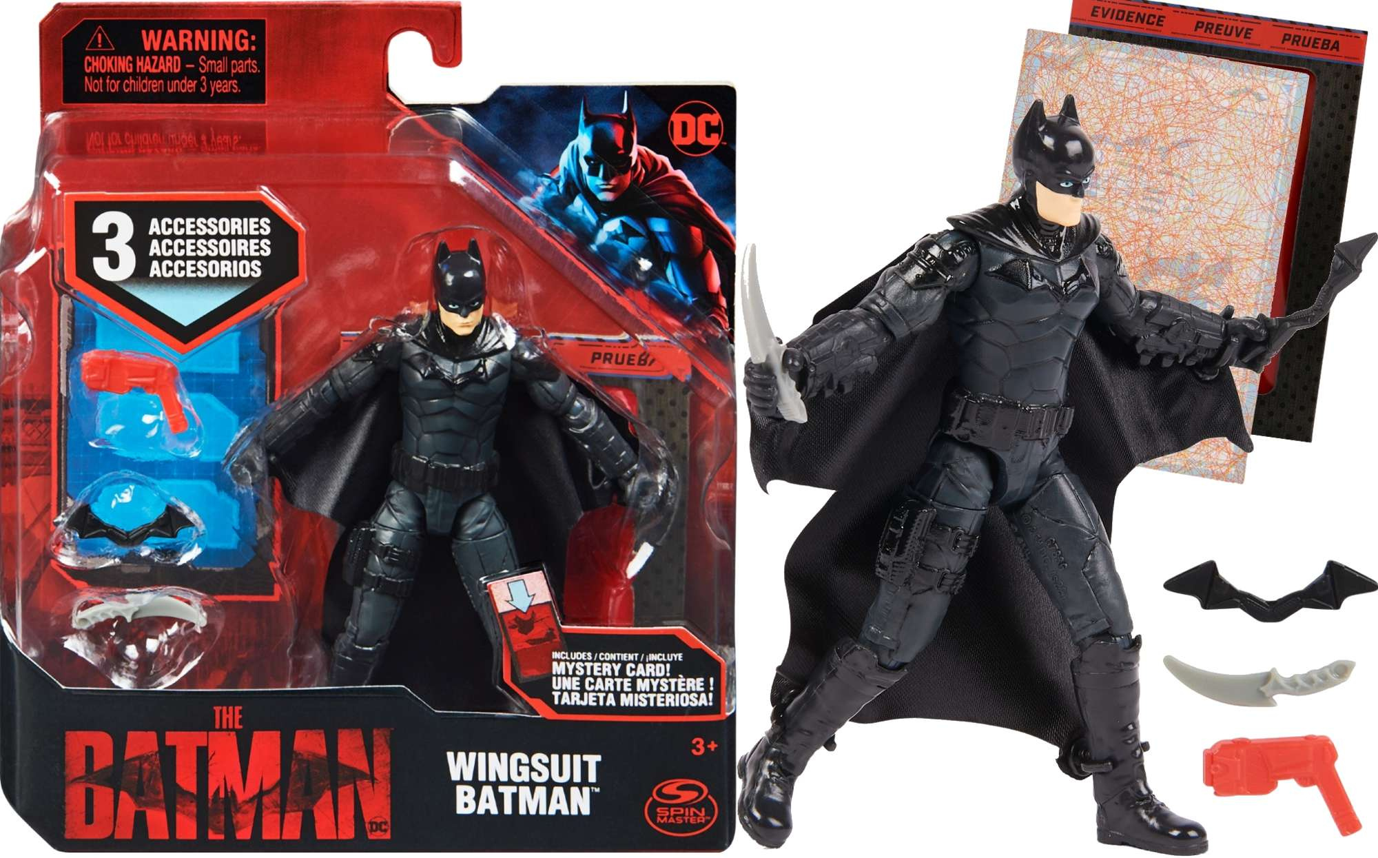 The Batman figurka akcji ruchoma Wingsuit 10 cm rozkadane skrzyda