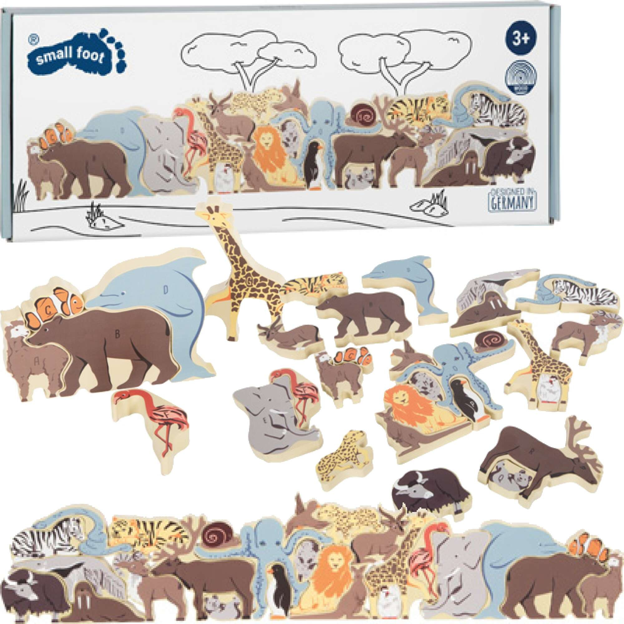 Drewniane Puzzle Zwierztka Ukadanka Zoo dla najmodszych Small Foot