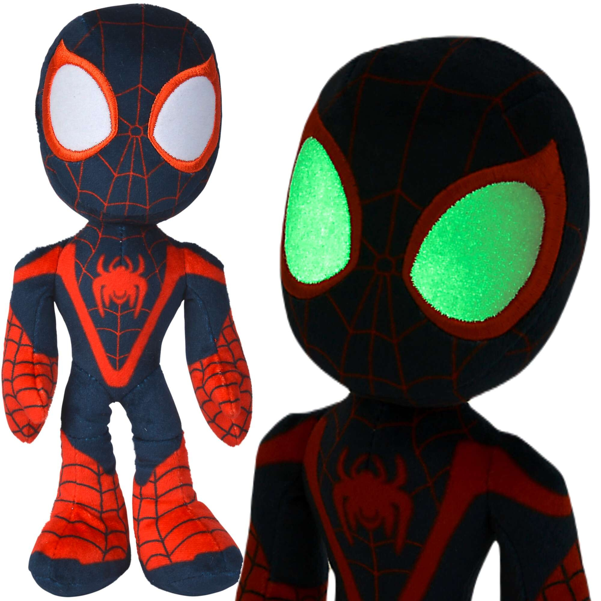 Marvel maskotka Spiderman Miles Morales pluszak 25 cm ze wieccymi w ciemnoci oczami