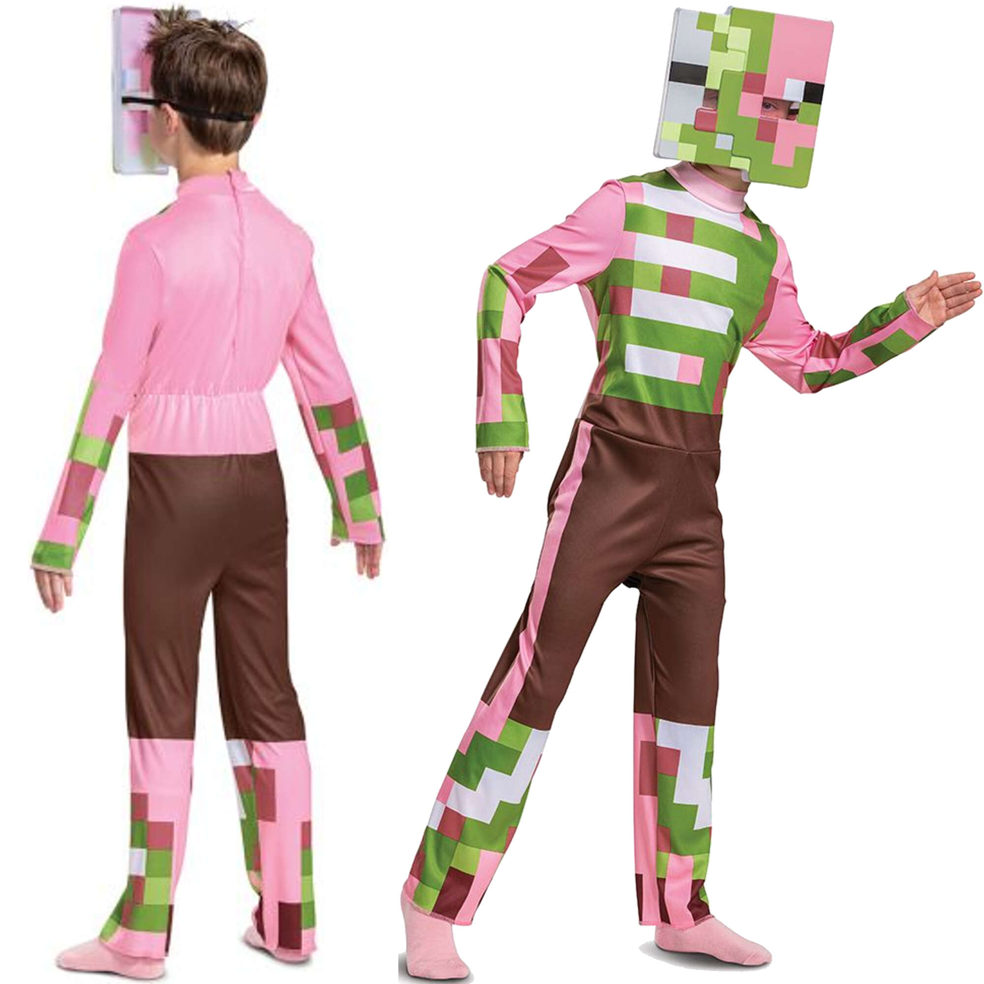 Minecraft strj karnawaowy dla chopca Zombie Pigman kostium przebranie 125-135 cm (7-8 lat)