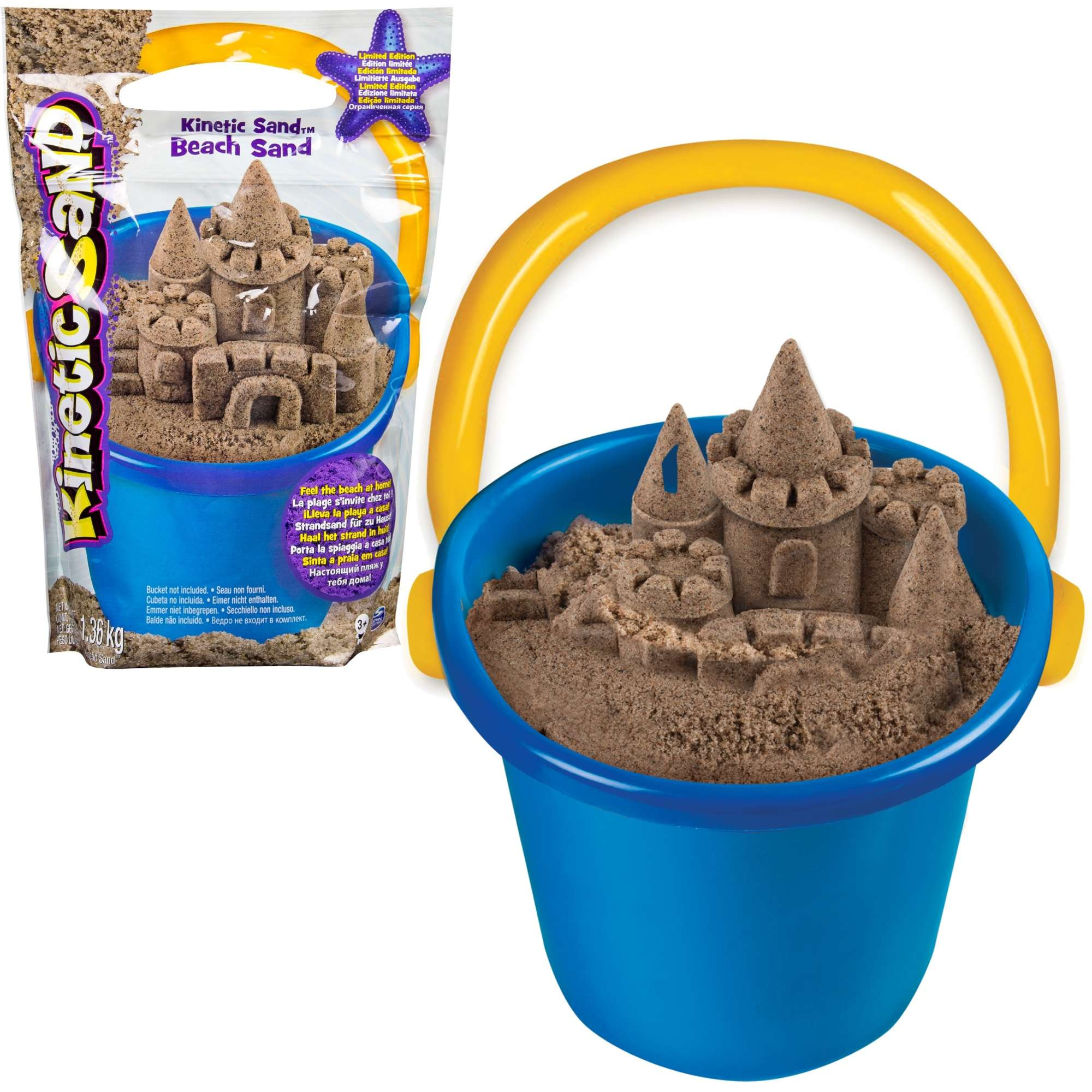 Brzowy Plastyczny Piasek Kinetyczny Kinetic Sand plaowy nie wysycha 1,36 kg 3+