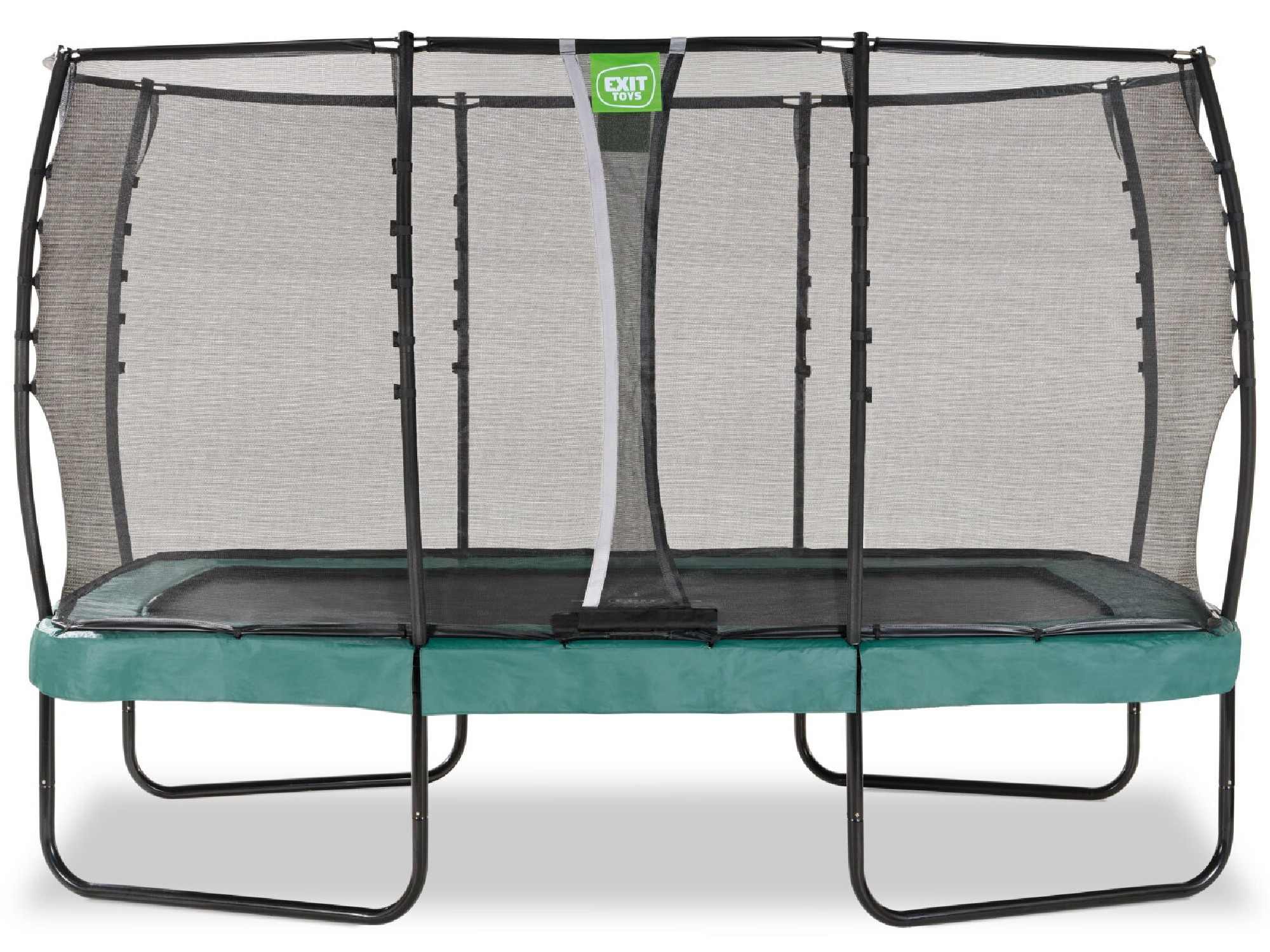 Trampolina ogrodowa z siatk zabezpieczajc na nkach Allure Premium 214x366 cm zielona