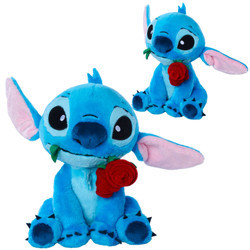 Disney Lilo&Stitch Maskotka Stich z różą pluszak 25cm Walentynki