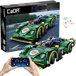 Klocki konstrukcyjne CaDA Samochód zdalnie sterowany Auto wyścigowe 29 cm zielony Emerald Deity Sport Car Pojazd 388 elementów RC Dual Mode