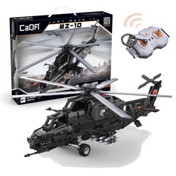 Klocki konstrukcyjne CaDA Zdalnie sterowany Helikopter wojskowy Śmigłowiec szturmowy WZ-10 RC 989 elementów