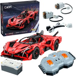 Klocki konstrukcyjne CaDA Zdalnie sterowany duży samochód sportowy 47 cm Auto z napędem Power System Pro APE Supercar Światło LED RC 1823 elementy