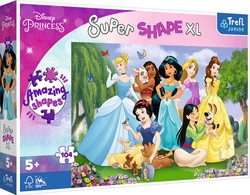 Puzzle 104 elementy Super Shapes XL Księżniczki Disney w ogrodzie