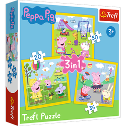 Puzzle 3w1 Wesoły dzień Peppy Trefl 