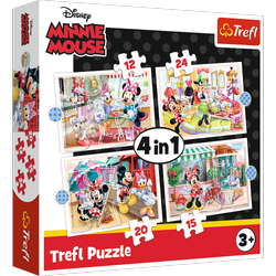 Puzzle 4w1 Minnie z przyjaciółmi 