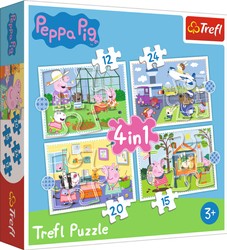 Puzzle 4w1 Świnka Peppa Wspomnienia z wakacji Trefl 