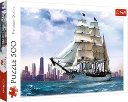 Puzzle 500 Żaglowiec na tle Chicago Trefl