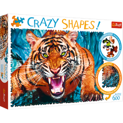 Puzzle Crazy Shapes Oko w oko z tygrysem 600 elementów Trefl 